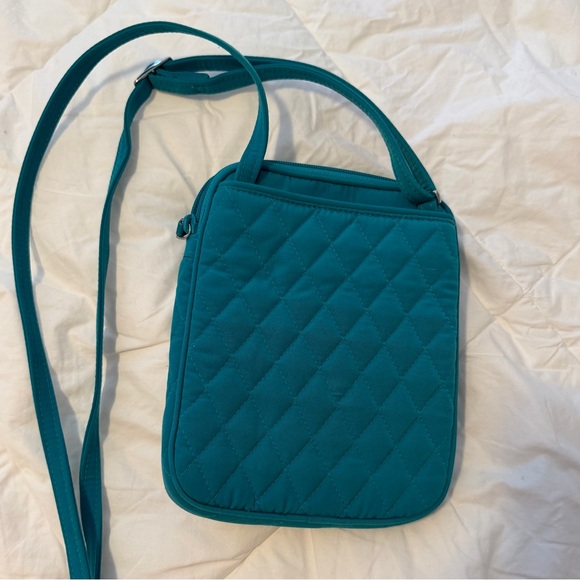 Vera Bradley Teal Quilted Crossbody Bag | Adjustable Strap Travel Purse - Picture 2 of 5